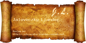 Jaloveczky Liander névjegykártya